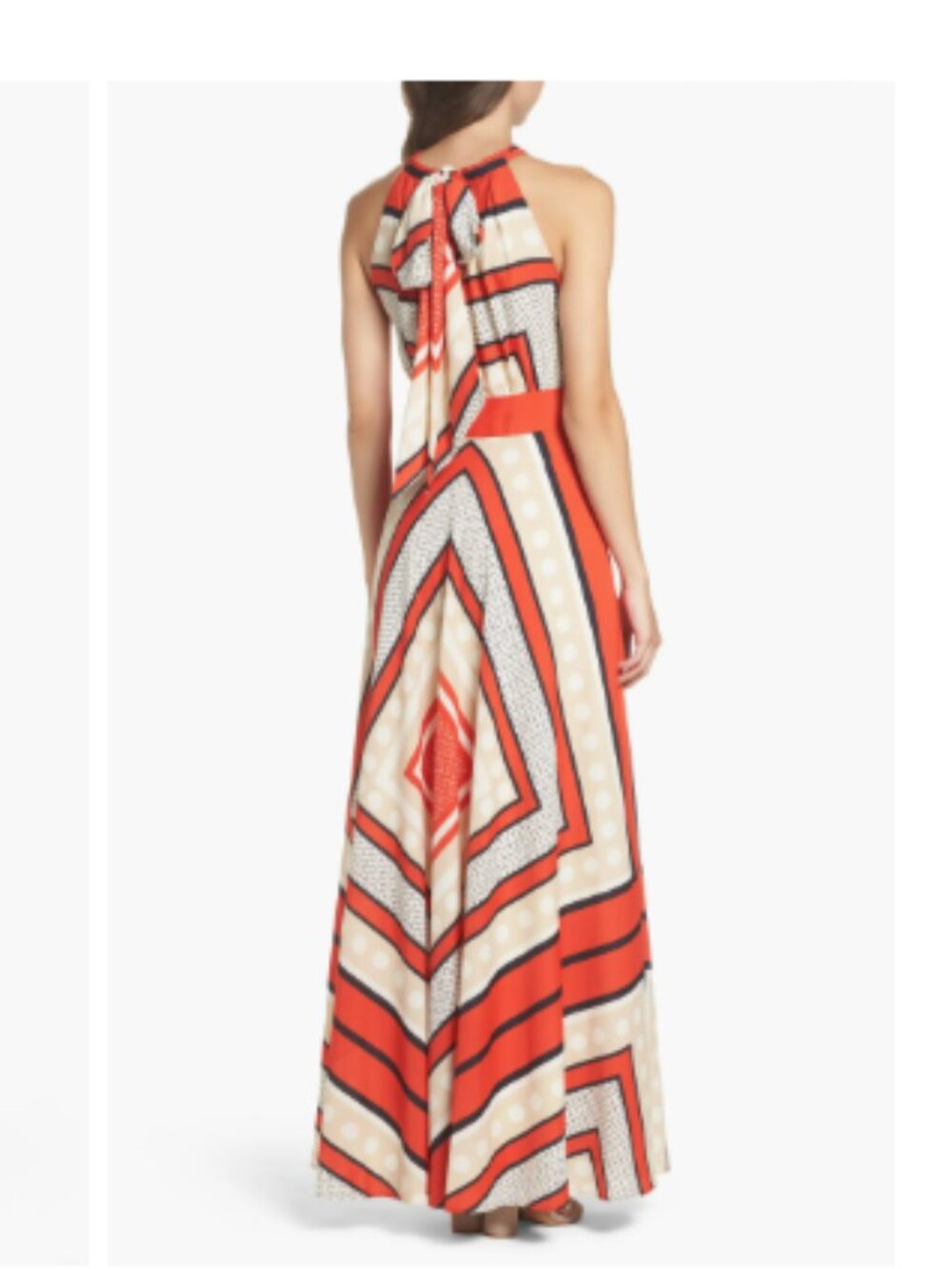 Eliza J Scarf Print Crêpe de Chine Fit & Flare Maxi Dress size 10 - Picture 3 of 15